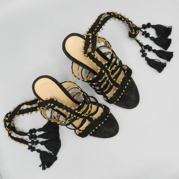 Ulla Johnson Black and Gold Heels
